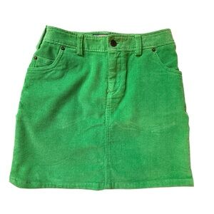 Vineyard Vines Kiwi Green Corduroy Mini Skirt Size 2 Preppy Y2K Shep & Ian